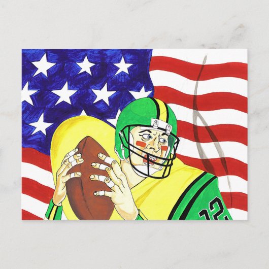 Amerikaans Football Briefkaart (Voorkant)