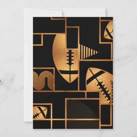 Amerikaans Football Bronze Geometric Abstract Feestdagenkaart (Voorkant)