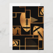 Amerikaans Football Bronze Geometric Abstract Feestdagenkaart (Voorkant / Achterkant)