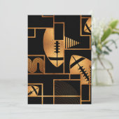 Amerikaans Football Bronze Geometric Abstract Feestdagenkaart (Staand voorkant)