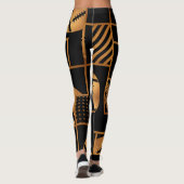 Amerikaans Football Bronze Geometric Abstract Leggings (Achterkant)