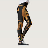 Amerikaans Football Bronze Geometric Abstract Leggings (Rechts)