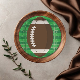 Amerikaans Football Bruin & Groen Kleur Baby showe Papieren Bordje