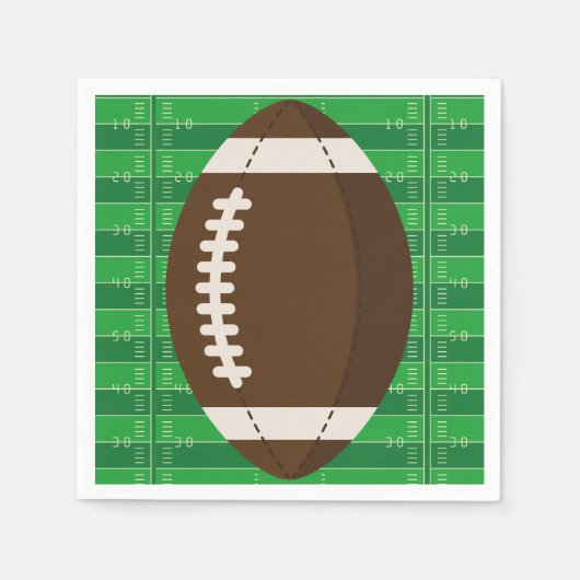 Amerikaans Football Bruin & Groen Kleur Baby showe Servet (Voorkant)