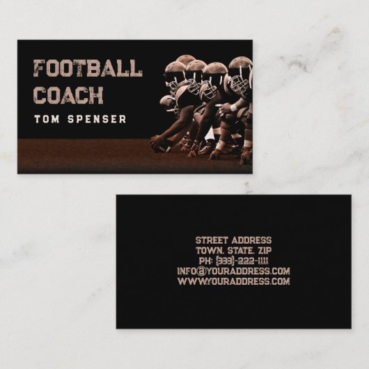 Amerikaans Football Coach-Visitekaartje Visitekaartje (Voorkant / Achterkant)