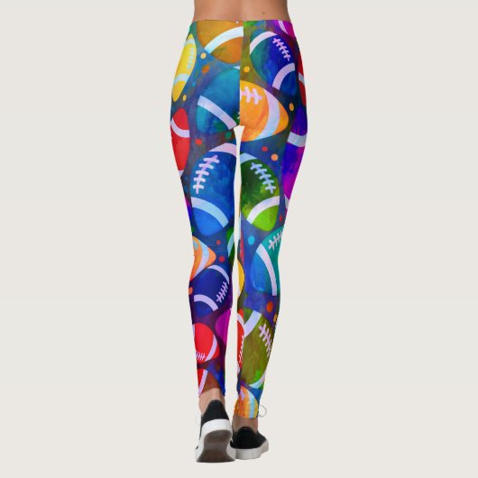 Amerikaans Football Colorful-patroon Leggings (Achterkant)