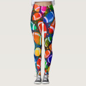Amerikaans Football Colorful-patroon Leggings (Voorkant)