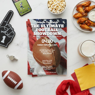 Amerikaans Football "Doe mee om te kijken" Uitnodi Kaart