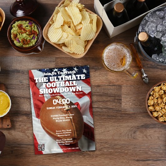 Amerikaans Football "Doe mee om te kijken" Uitnodi Kaart