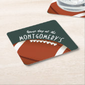 Amerikaans Football Donkergroen Kartonnen Onderzetters (Schuin)