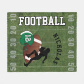 Amerikaans Football 🏈 - Donkergroene Helmet Fleece Deken (Voorkant (Horizontaal))