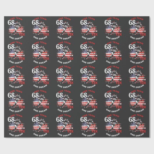 Amerikaans football, één team één droom cadeaupapier (Vlak)