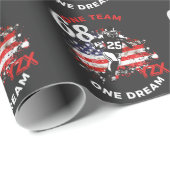 Amerikaans football, één team één droom cadeaupapier (Rol Hoek)