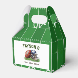 Amerikaans Football Eerste Jaar Down 1st Verjaarda Bedankdoosjes
