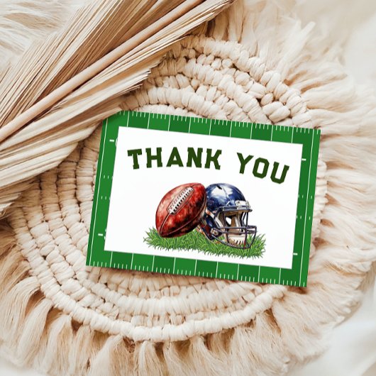 Amerikaans Football Eerste Jaar Down 1st Verjaarda Bedankkaart