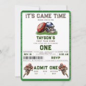 Amerikaans Football Eerste Jaar Down 1st Verjaarda Kaart (Voorkant)