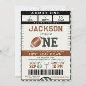 Amerikaans Football Eerste Jaar Down 1st Verjaarda Kaart (Voorkant)