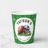 Amerikaans Football Eerste Jaar Down 1st Verjaarda Papieren Bekers (Achterkant)