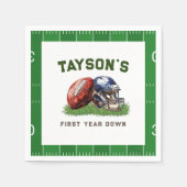 Amerikaans Football Eerste Jaar Down 1st Verjaarda Servet (Voorkant)