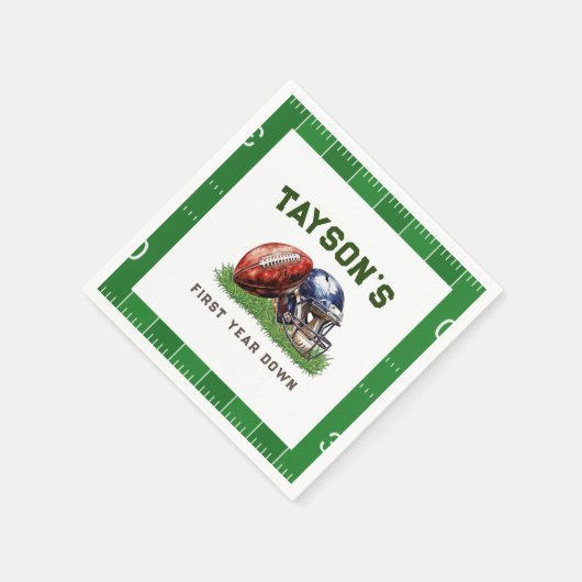 Amerikaans Football Eerste Jaar Down 1st Verjaarda Servet (Hoek)