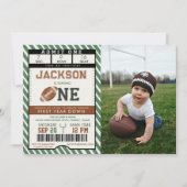 Amerikaans Football Eerste Jaar Down Verjaardagsfo Kaart (Voorkant)