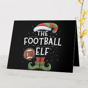 Amerikaans Football Elf Familie Matching Christmas Kaart