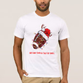 Amerikaans Football ELF Santa Hat Kerstlicht T-shirt (Voorkant)