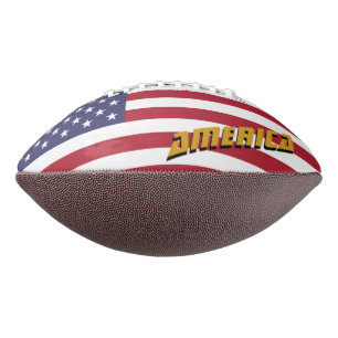 Amerikaans Football en Amerikaanse vlag / Verenigd