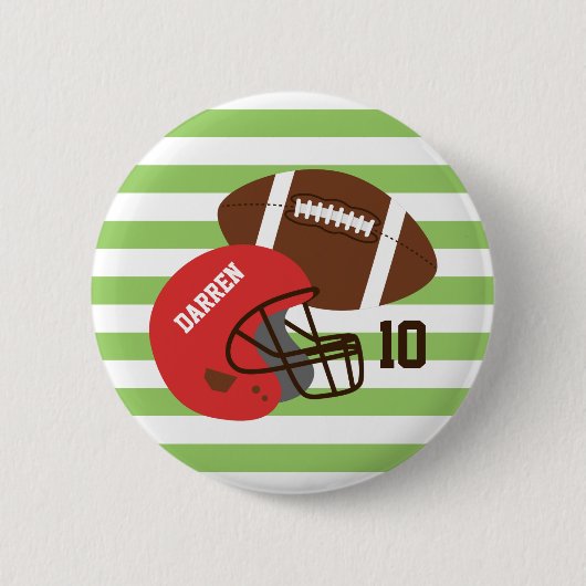 Amerikaans Football en Red Helmet Ronde Button 5,7 Cm (Voorkant)