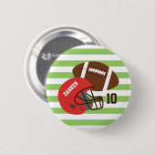 Amerikaans Football en Red Helmet Ronde Button 5,7 Cm (Voorkant /achterkant)
