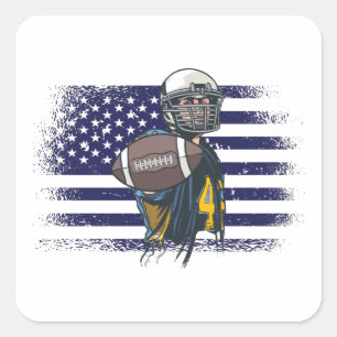 Amerikaans Football Fan Jersey Shirt USA Vlag Squa Vierkante Sticker