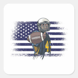 Amerikaans Football Fan Jersey Shirt USA Vlag Squa Vierkante Sticker