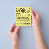 Amerikaans Football, Football Camp Adverteren Flye Flyer (Hand)