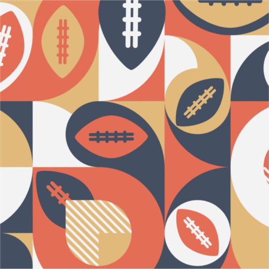 Amerikaans Football Geometric Pattern Sticker (Voorkant)
