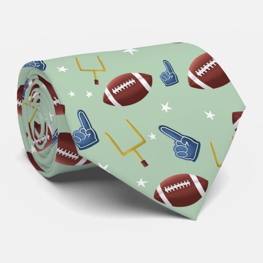 Amerikaans Football Green Pattern Stropdas (Opgerold)