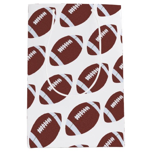 Amerikaans Football Gridiron Ball Pattern Medium Cadeauzakje (Voorkant)