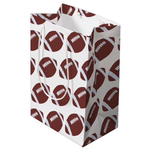 Amerikaans Football Gridiron Ball Pattern Medium Cadeauzakje (Achterkant Gekanteld)