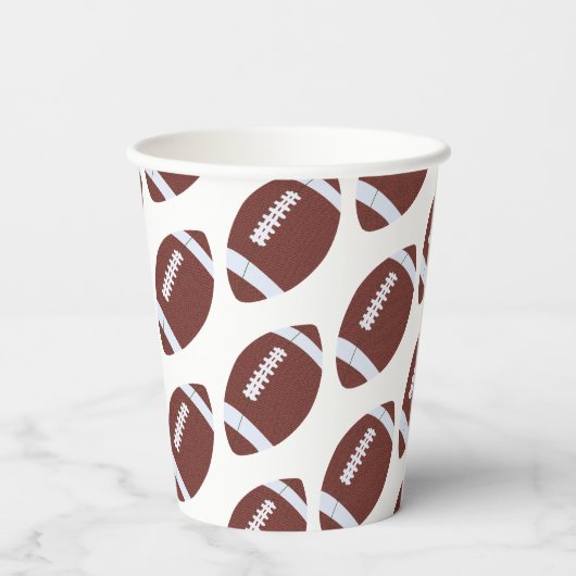 Amerikaans Football Gridiron Ball Pattern Papieren Bekers (Achterkant)