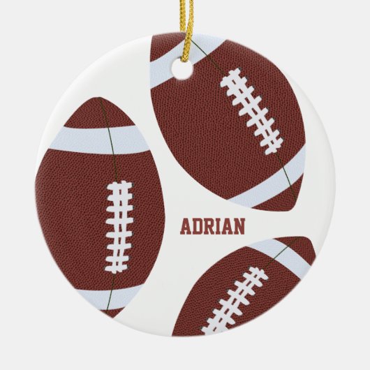 Amerikaans Football Gridiron Ball Persoonlijk Keramisch Ornament (Voorkant)