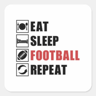 Amerikaans Football Herhaal Team Spel USA Cadeau I Vierkante Sticker