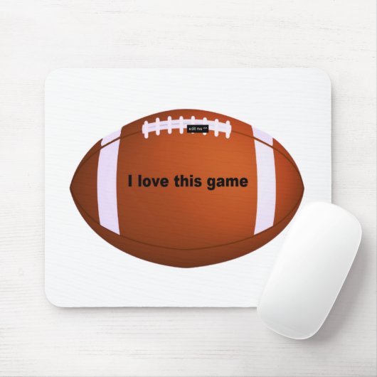 Amerikaans Football: Ik hou van dit spel Muismat (Met muis)