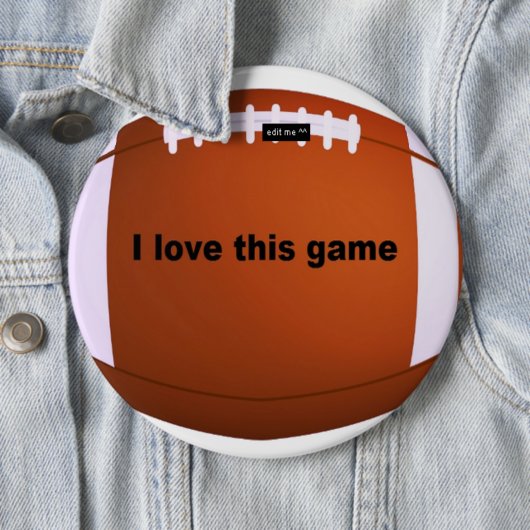 Amerikaans Football: Ik hou van dit spel Ronde Button 6,0 Cm (In situ)