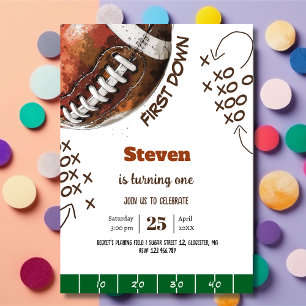 Amerikaans football kinder eerste verjaardag kaart