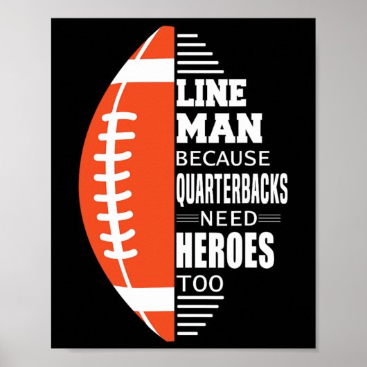 Amerikaans Football Lineman omdat quarterbacks Nee Poster (Voorkant)