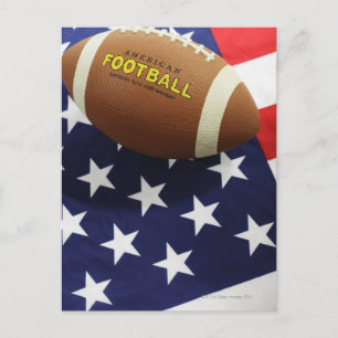 Amerikaans football met Amerikaanse vlag Briefkaart