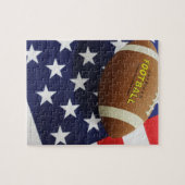 Amerikaans football met Amerikaanse vlag Legpuzzel (Horizontaal)
