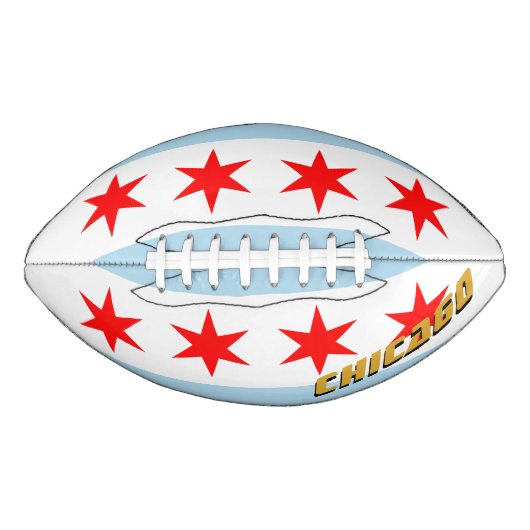 Amerikaans Football met Chicago Flag/Illinois USA (Voorkant)