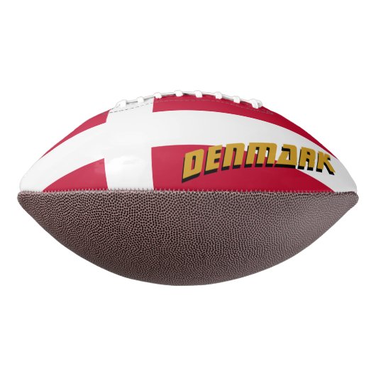 Amerikaans Football met Deense vlag / Denemarken (Gedraaid 270)