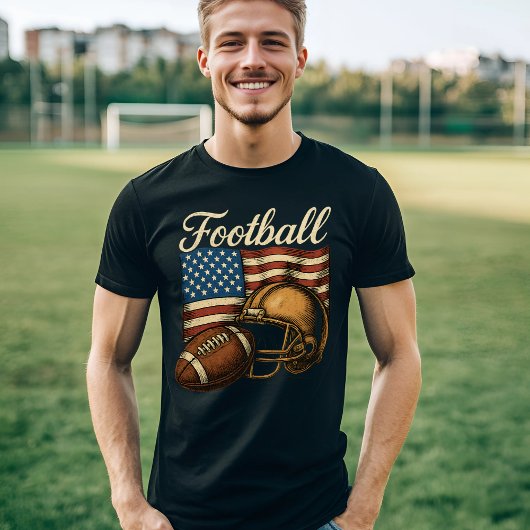 Amerikaans Football met vlag T-shirt