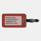 Amerikaans Football Monogram Sporttas Bagagelabel (Achterkant horizontaal)